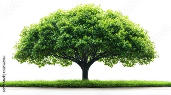 Obraz Lush green tree stands proudly in a grassy field.