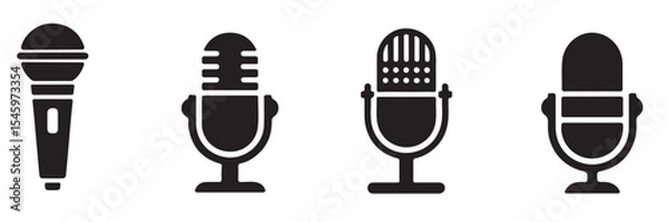 Fototapeta Microphone vector icon set . Different microphone collection . eps 10