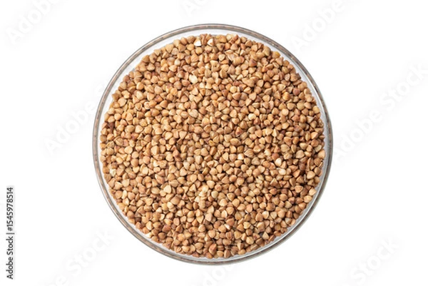 Obraz Bowl of roasted buckwheat isolated on white background. An ancient gluten-free grain for a healthy diet. File contains clipping path.