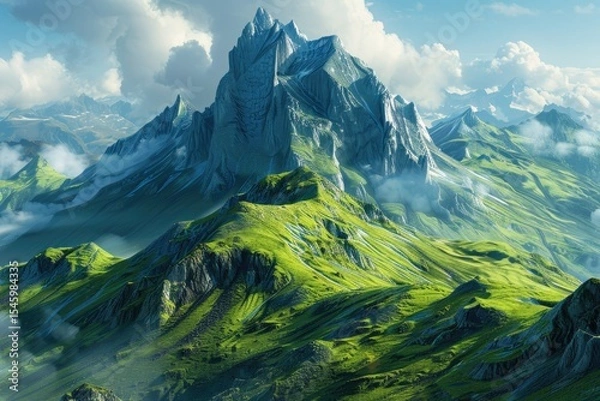 Fototapeta Flawless Image of Expansive Mountain Landscape in the Distance