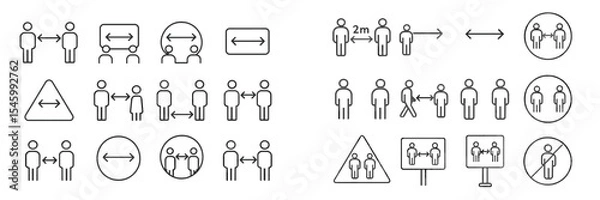 Fototapeta Guidelines for maintaining social distance in public spaces during the pandemic
