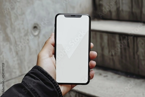 Fototapeta Premium Quality Image of Low Section of Person Holding Mobile Phone