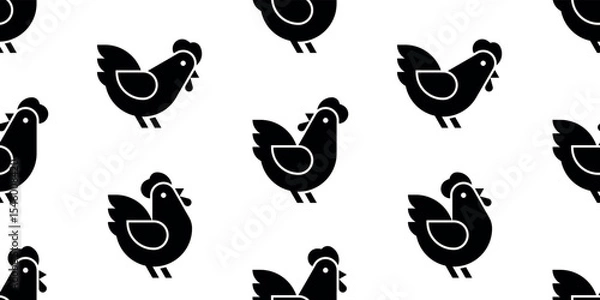 Obraz Seamless pattern with Chicken logo. isolated on white background
