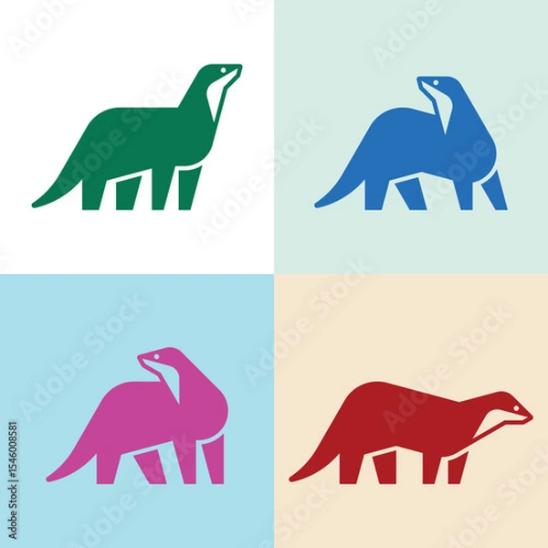 Obraz Set of Otter logo. Icon design. Template elements
