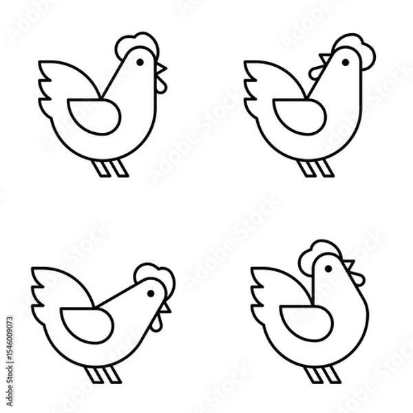 Obraz Set of Chicken logo. Icon design. Template elements

