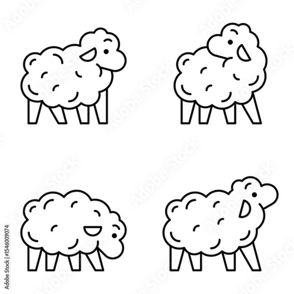 Obraz Set of Sheep logo. Icon design. Template elements
