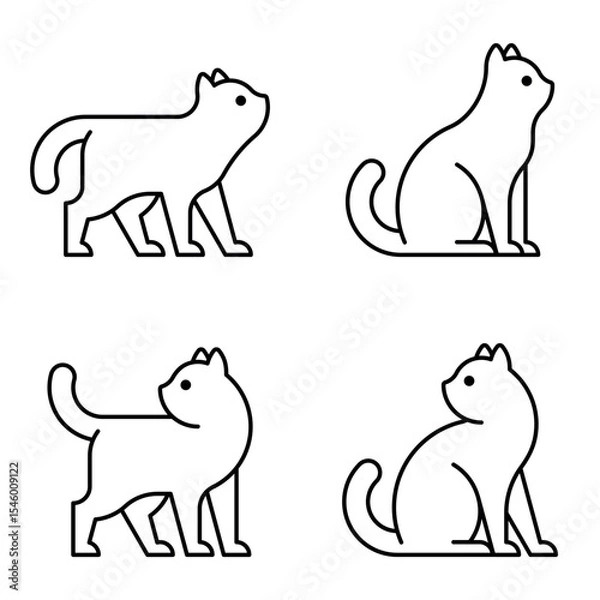 Obraz Set of Cat logo. Icon design. Template elements
