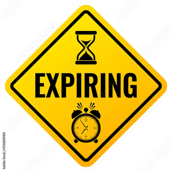 Obraz Expiring yellow warning sign