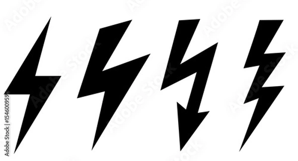 Obraz Lightning icon, thunder bolt vector signs