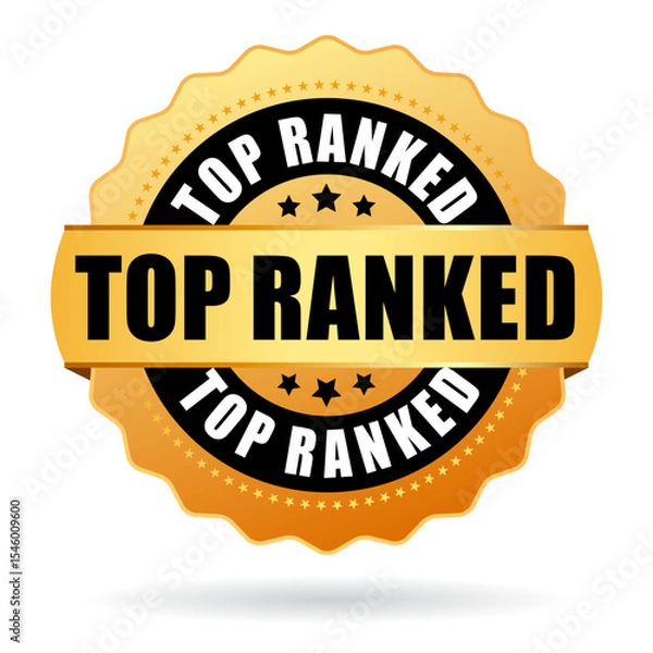 Obraz Top ranked gold star emblem