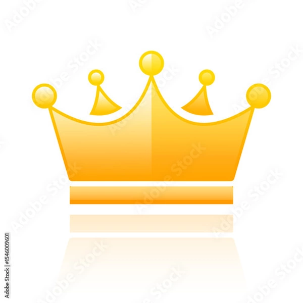 Obraz Gold crown vector glossy icon