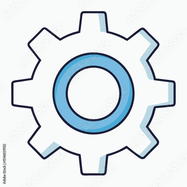 Fototapeta Single gear icon settings configuration options