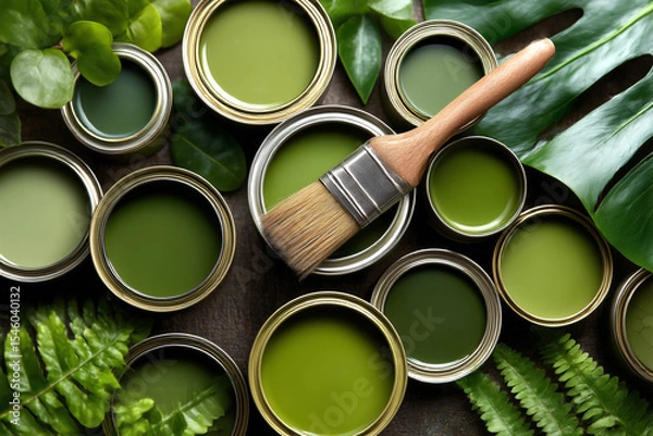 Fototapeta Background of A collection of paint colors