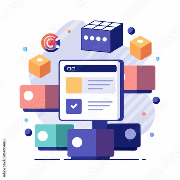 Fototapeta Website content management system cms page design