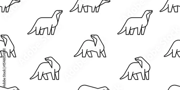 Obraz Seamless pattern with Otter logo. isolated on white background
