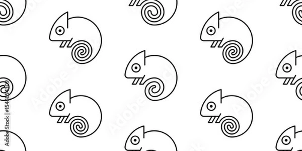 Obraz Seamless pattern with Chameleon logo. isolated on white background
