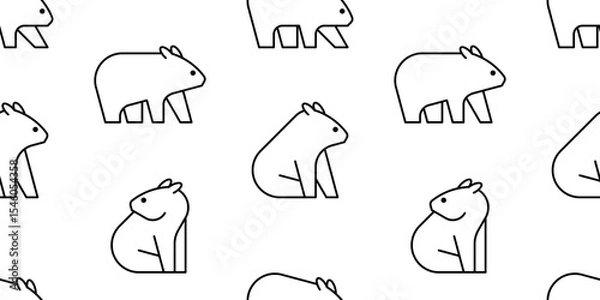 Obraz Seamless pattern with Wombat logo. isolated on white background
