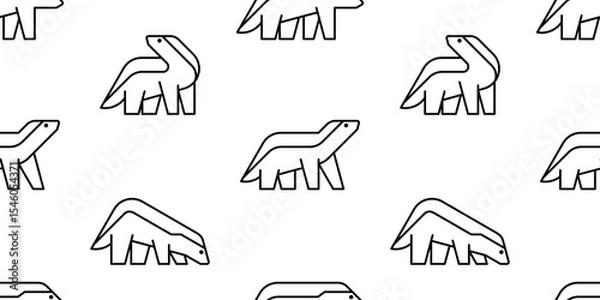 Obraz Seamless pattern with Honey Badger logo. isolated on white background
