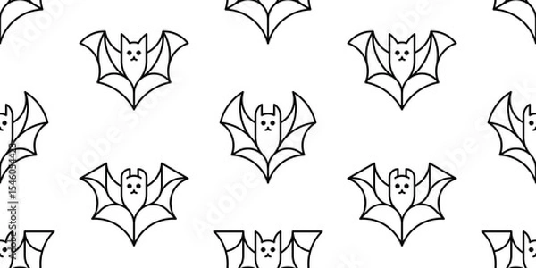 Obraz Seamless pattern with Bat logo. isolated on white background
