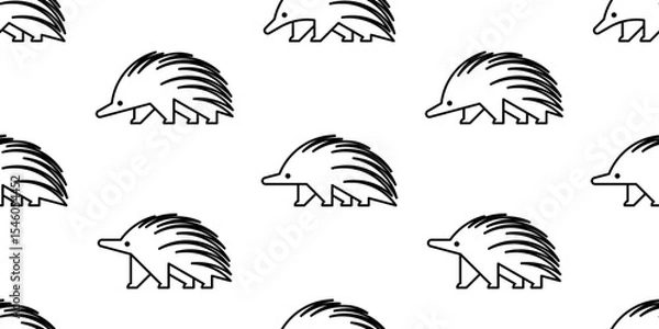 Obraz Seamless pattern with Echidna logo. isolated on white background
