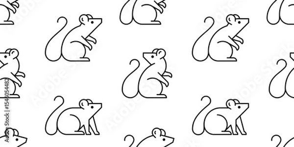 Obraz Seamless pattern with Rat logo. isolated on white background
