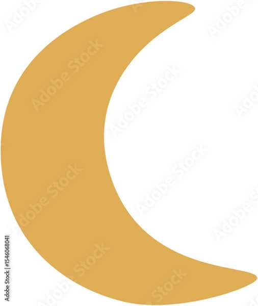 Obraz Minimal Crescent Moon Clipart – Boho Abstract Celestial Illustration for Modern Decor
