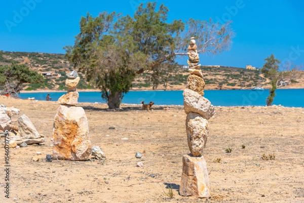 Obraz The tropical and scenic nudist beach of Sarakiniko on Gavdos island, Greece.