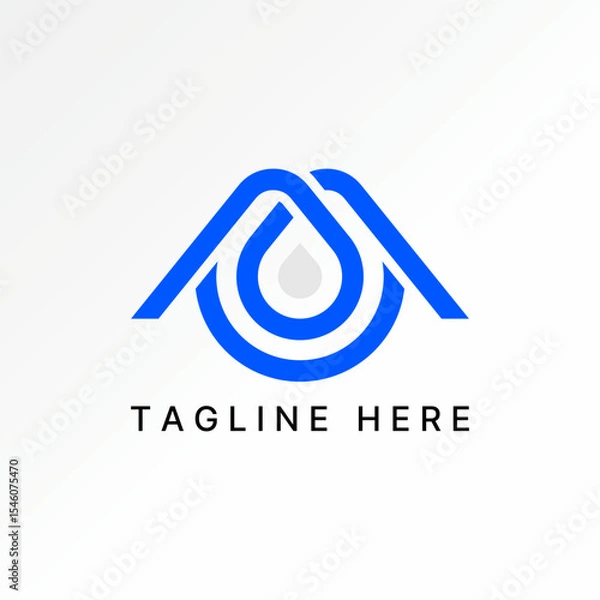 Fototapeta Logo design graphic concept creative premium vector stock image top sell initial M font line water drop mineral fluid aqua drink pure app service tech 