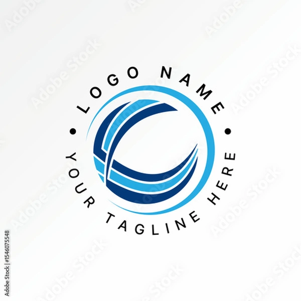 Fototapeta Logo design graphic concept creative premium vector stock image top sell initial C font cutting swoosh circle monogram pattern to art consulting firm