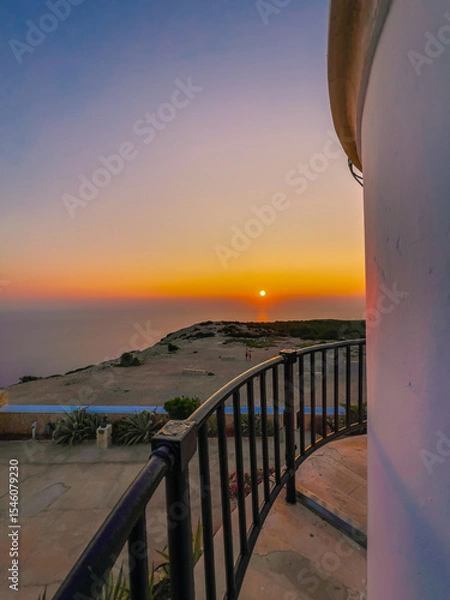Obraz The lighthouse on Gavdos island at sunset, Crete, Greece.