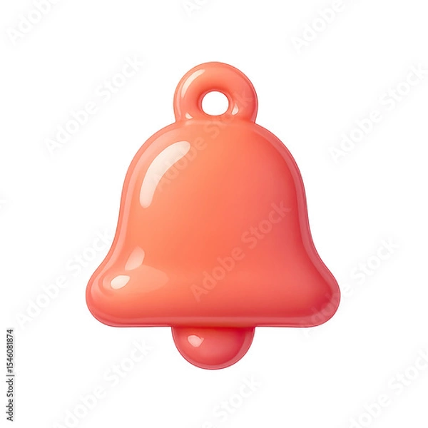 Fototapeta Shiny Coral Bell Notification Icon 3D Render