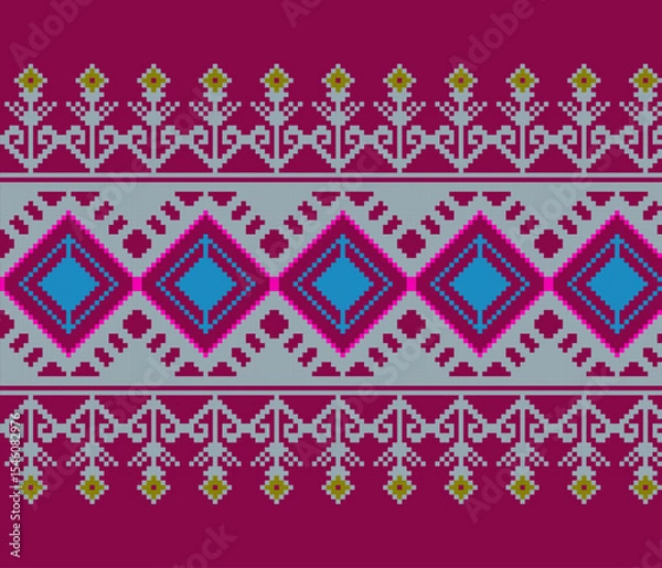 Obraz Cross Stitch Embroidery Detailed Vector