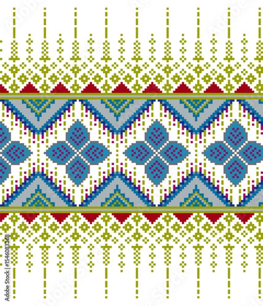 Obraz Tradition Ukrainian Cross Stitch Vector Design