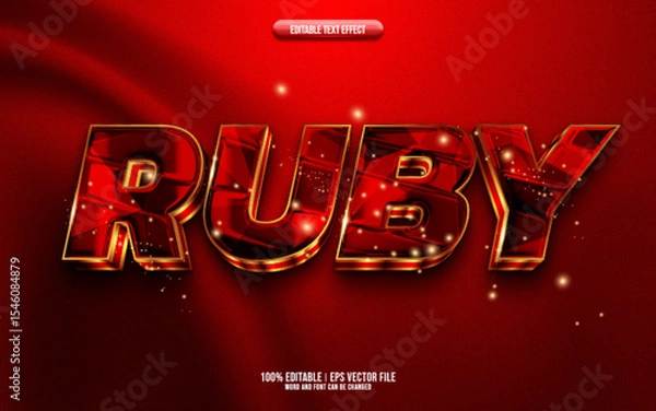 Fototapeta Ruby 3D editable text effect