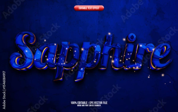 Fototapeta Sapphire 3D editable text effect