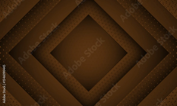 Obraz Abstract background with square shapes and pattern | Modern creative elegant background template for banner, flyer, card, presentation, corporate, decoration, greeting, packaging, with brown color