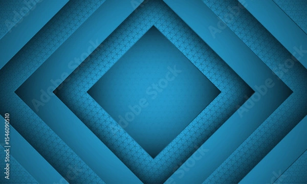Obraz Abstract background with square shapes and pattern | Modern creative elegant background template for banner, flyer, card, presentation, corporate, decoration, greeting, packaging, with blue color