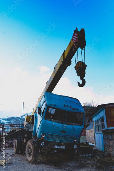 Obraz excavator in a construction site