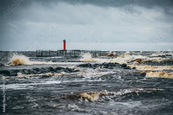 Obraz storm over the sea