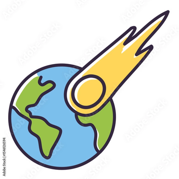 Obraz Meteor hitting earth globe