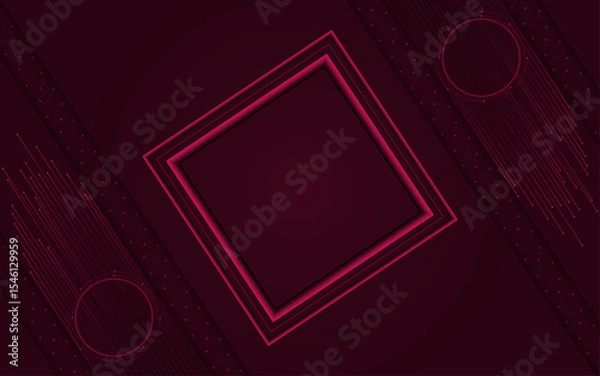 Obraz Banner background with square, circle shapes | Modern creative background template for banner, flyer, card, presentation, corporate, decoration, greeting, packaging, with carmine color