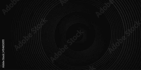 Obraz 3d background with circular line shapes | Modern creative background template for banner, flyer, card, presentation, corporate, decoration, greeting, packaging, with night black color