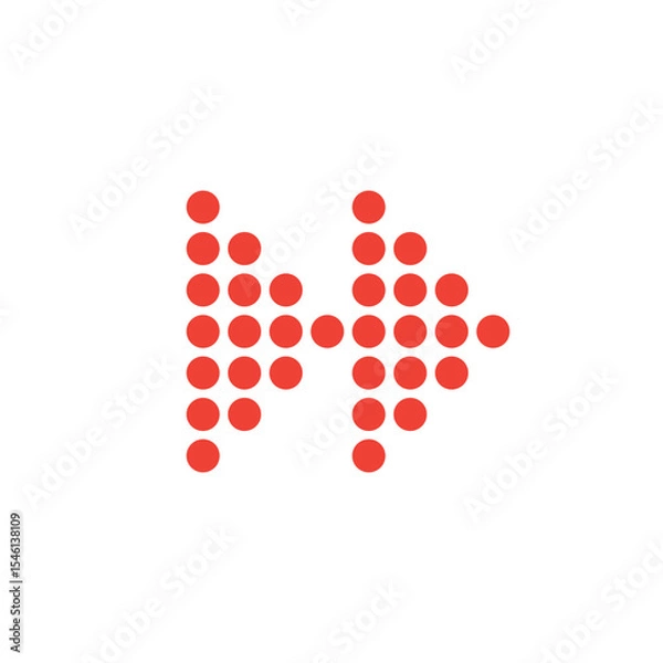Fototapeta Red Dotted Fast Forward Icon
