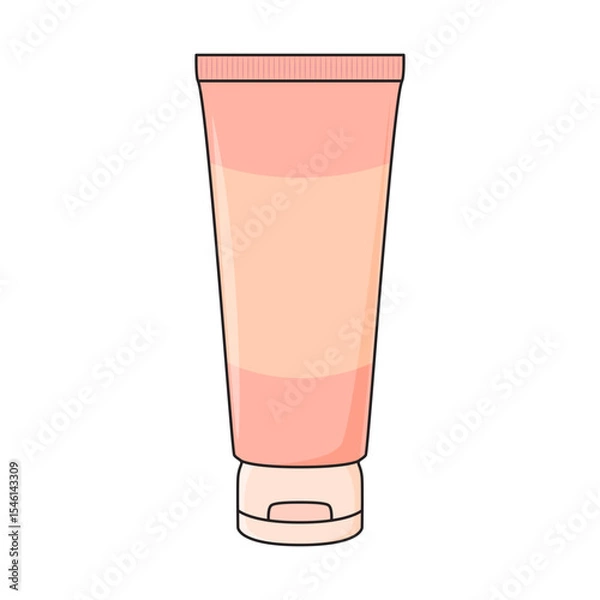 Fototapeta Realistic cosmetic bottle mockup vector illustration. pink cosmetic packaging