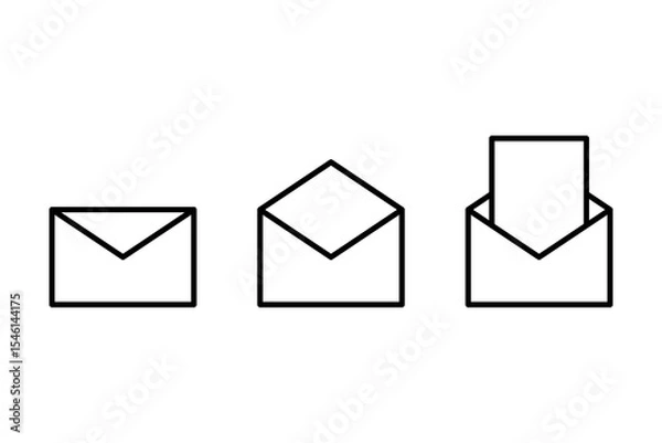 Fototapeta Email Message Inbox Outline Icons