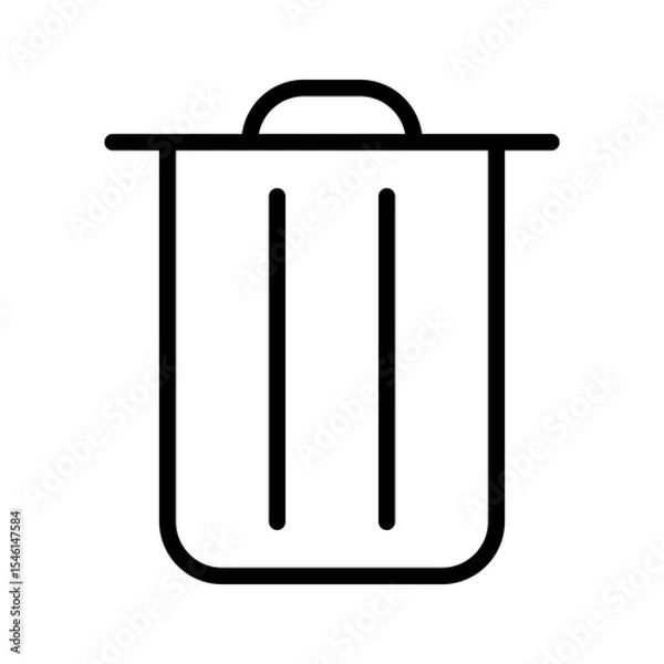 Fototapeta Trash Can Delete Outline Icon