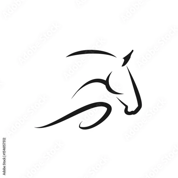 Fototapeta Jumping horse minimalist logo