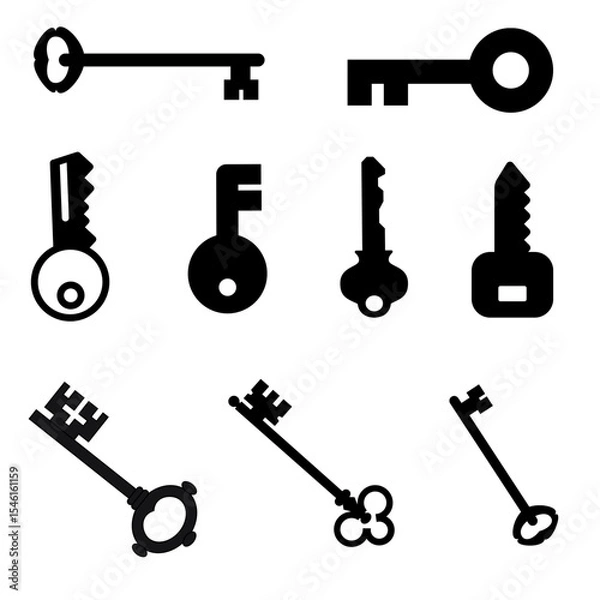 Fototapeta Various Key Designs for Locks Home Access Security Privacy Concept