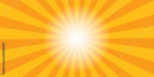 Obraz Abstract sunburst brochure design template. sun rays cartoon illustration. comic sunburst background