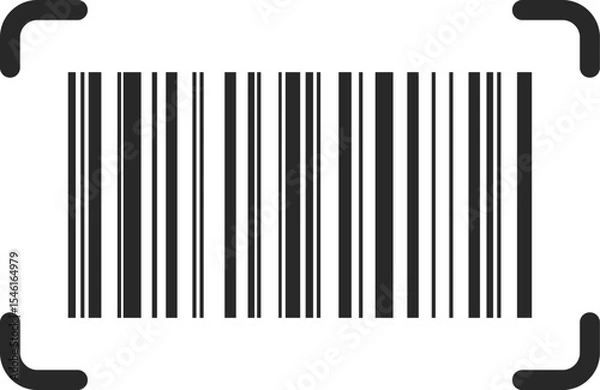 Fototapeta Barcode scan icon. Scan me text. Smartphone usage. barcode sign. payment and identification. Simple digital scanning 
